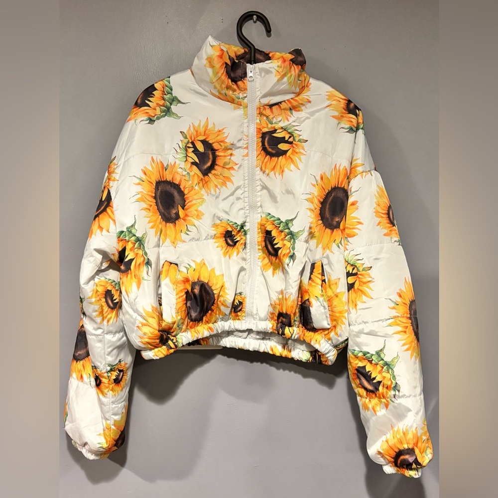 - Sunflower Printed  Light Weight Puffer Jacket